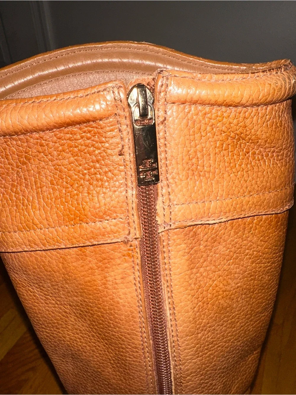 Tory Burch Selma Tan Leather Tall Riding Boots 6M
